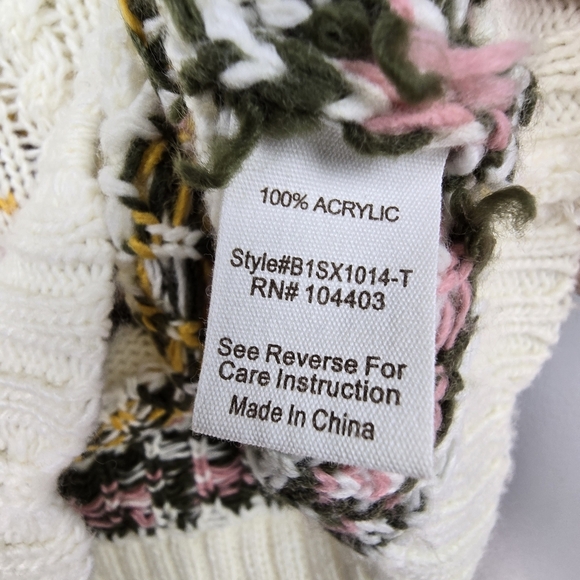 BLU PEPPER COZY LIFE Knit Sweater Cropped Tank Top Cream Multicolor Women Size M - Picture 8 of 9